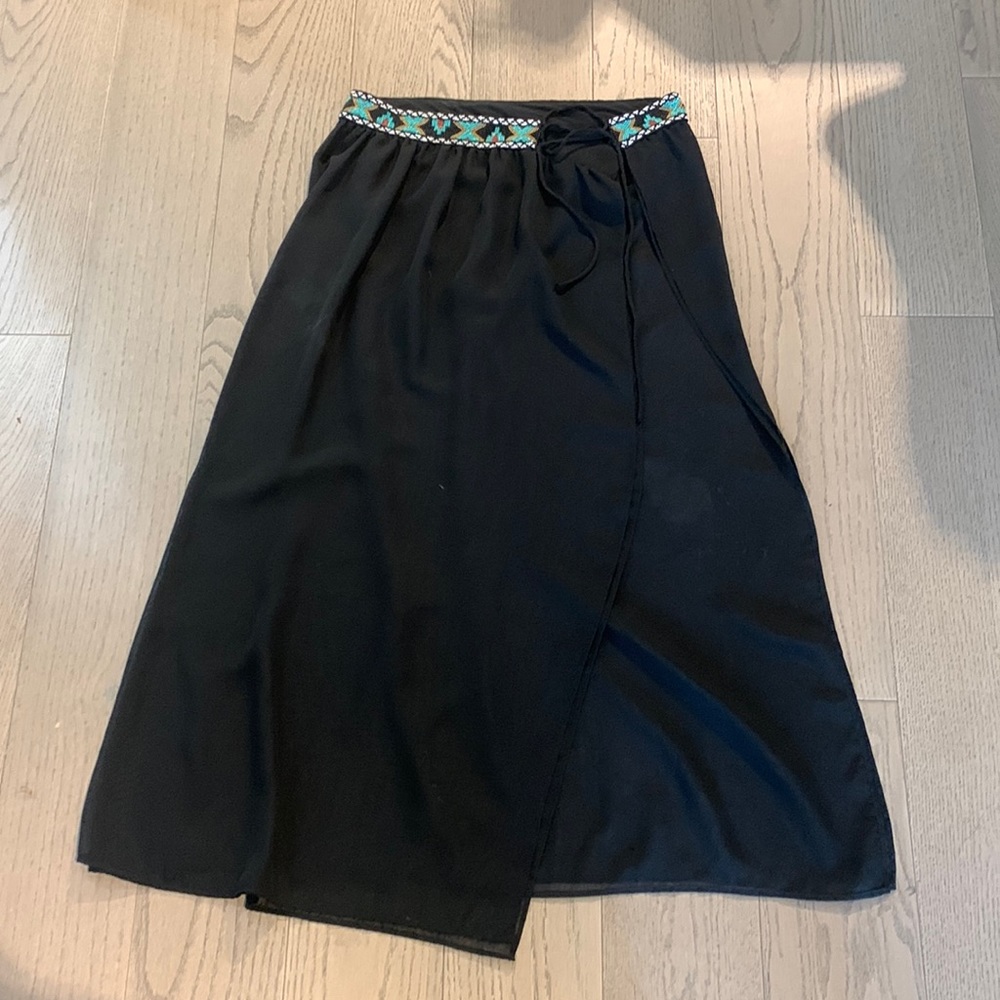 Hand beaded swim skirt coverup